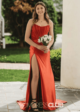 Miranda | A Line Lace Appliques Hot Pink Maxi Prom Dress Stores Near Me - Price #price_variant_lowest# - Orange - PromDressClub